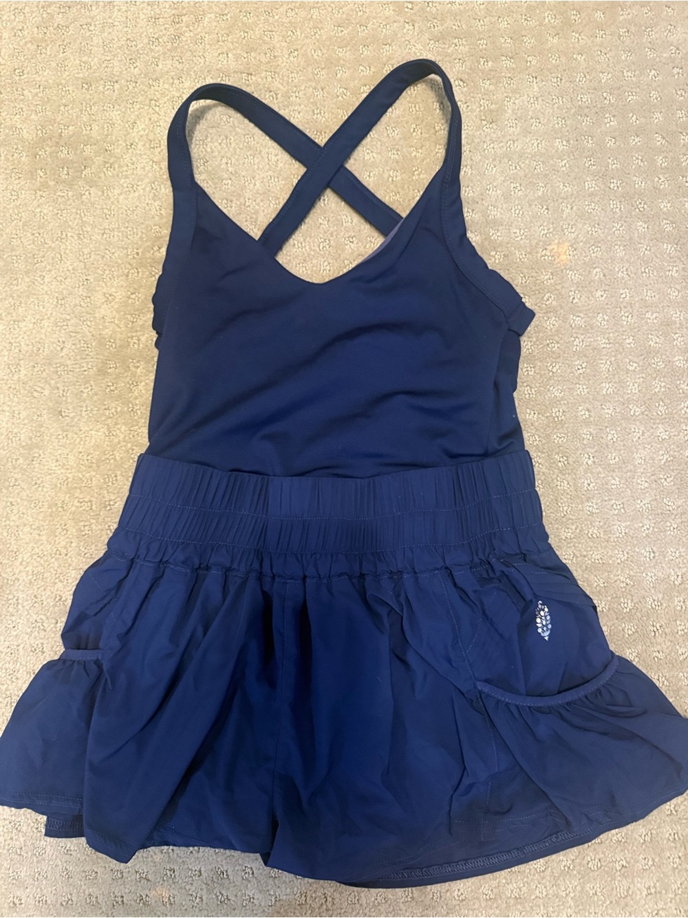 FP Movement by Free People Navy Crossback Tank Dress